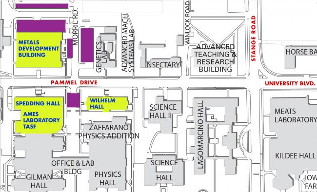 Ames Lab parking map
